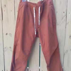 Topo outdoor utility pullon drawstring waist/ leg cotton pant sz XL. Rust color